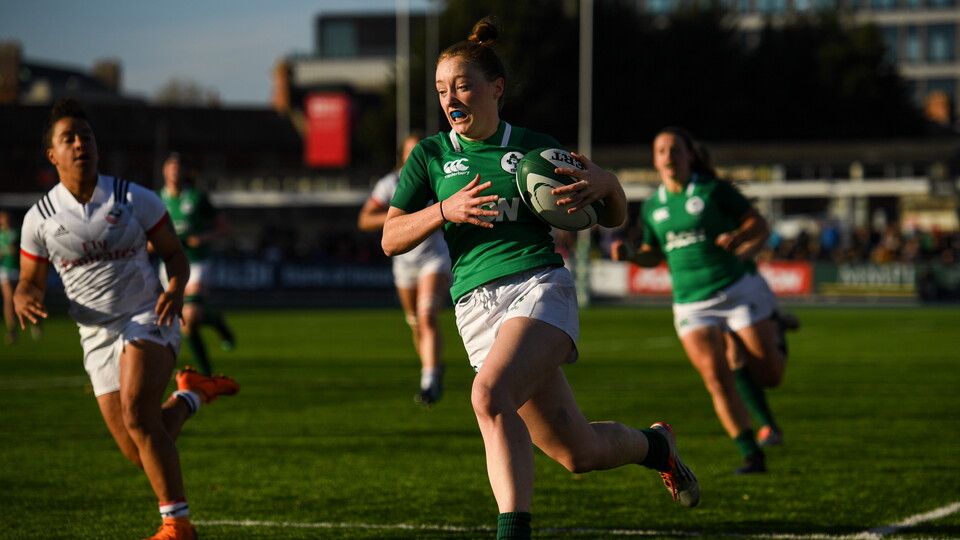 Laura Sheehan in action for Ireland