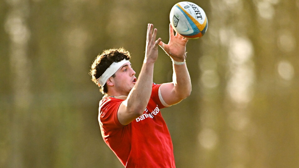 Michael Foy wins a lineout for Munster 'A'