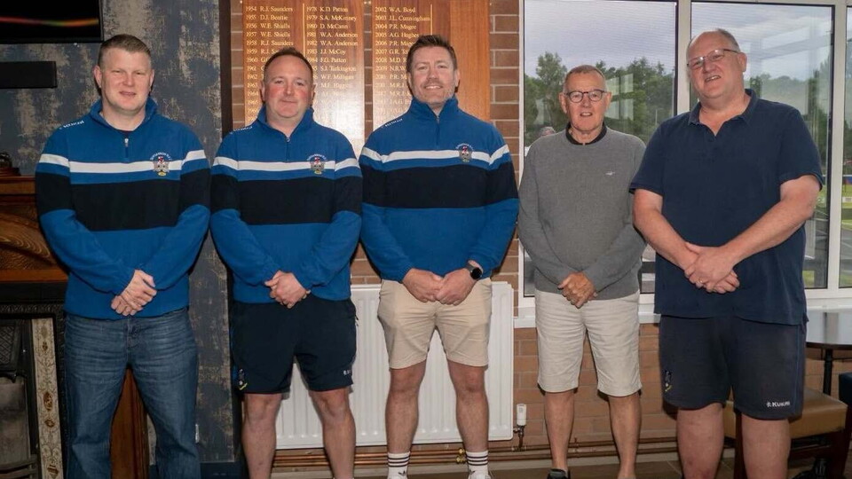 Dungannon's Jonny Patton, Jonny Gillespie, Bryan Young, Keith Patton, and Brian Steenson