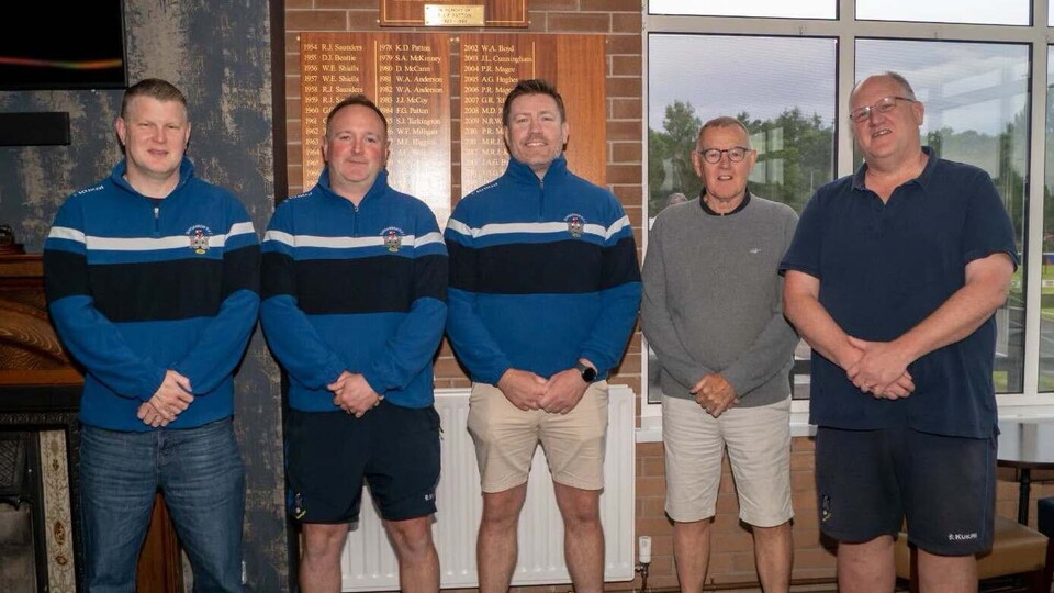 Dungannon's Jonny Patton, Jonny Gillespie, Bryan Young, Keith Patton, and Brian Steenson