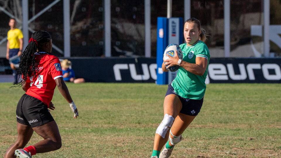 Megan Burns in action against Portugal