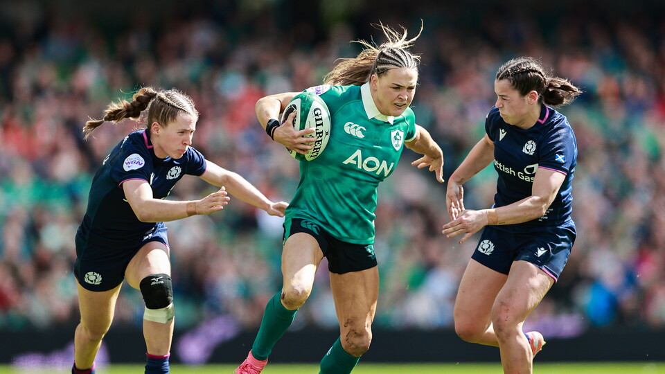 Béibhinn Parsons is pictured in action for Ireland against Scotland