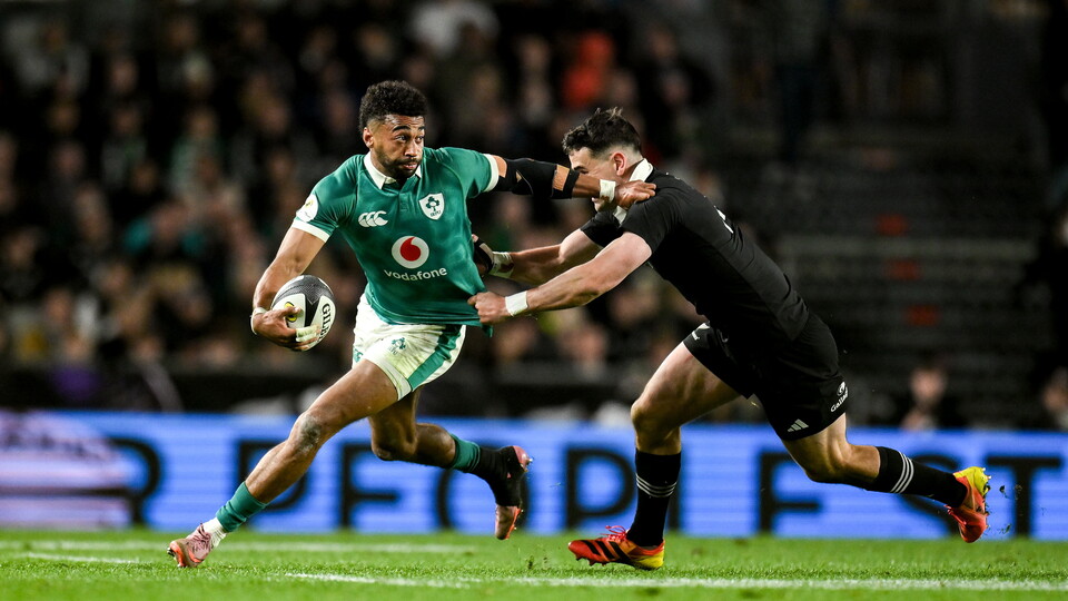 Robert Baloucoune in action against New Zealand