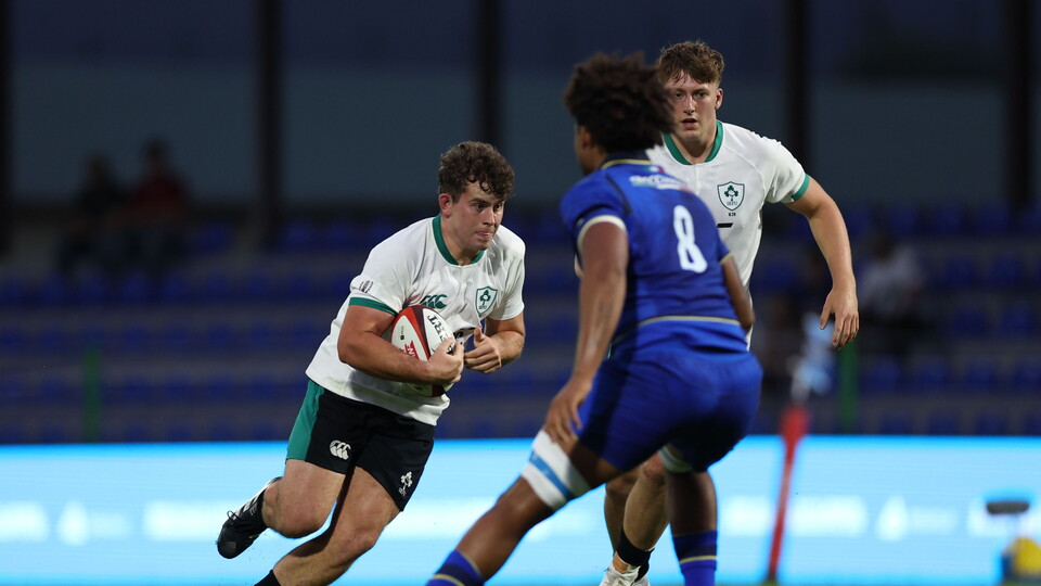 Max Doyle makes a carry for the Ireland Under-20s