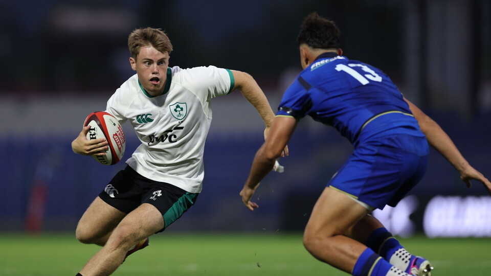 Action from the Ireland U-20s' play-off game against Italy