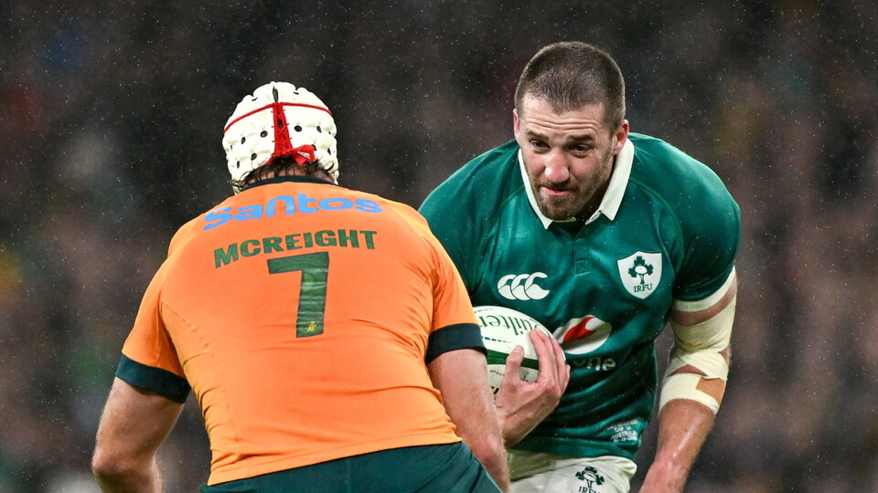 Ireland's Stuart McCloskey in action against Australia