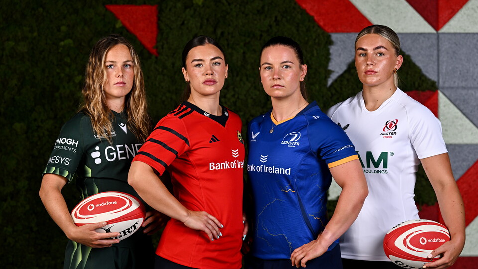 The four captains at the 2026 Vodafone Women's Interprovincial Championship launch
