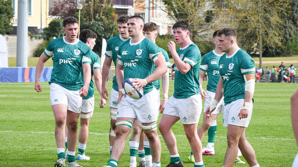 Xabi Scanlan with the Ireland Under-18 Schools forwards