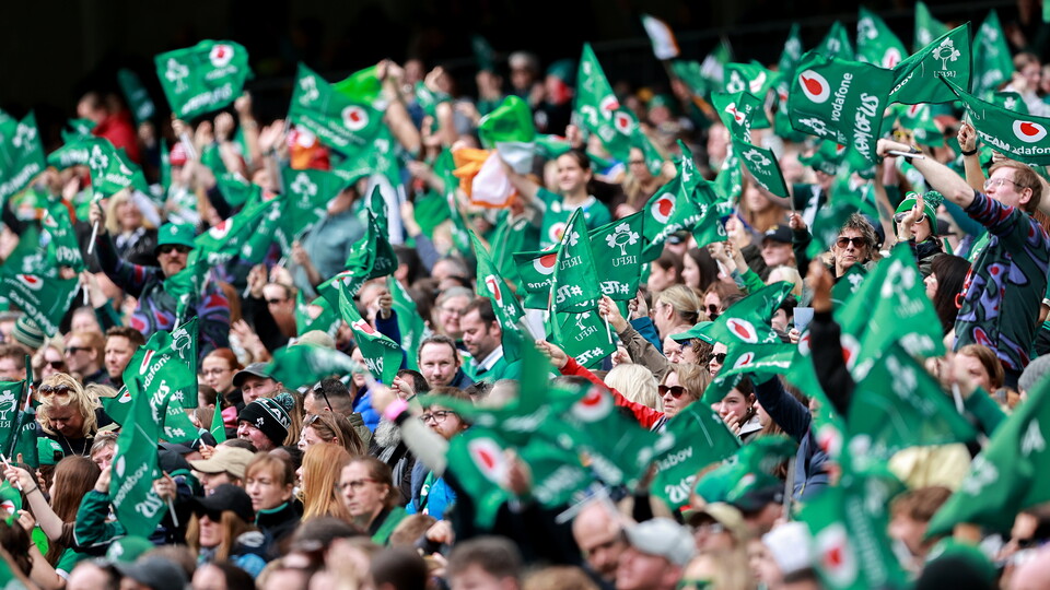 Ireland fans in Aviva Stadium