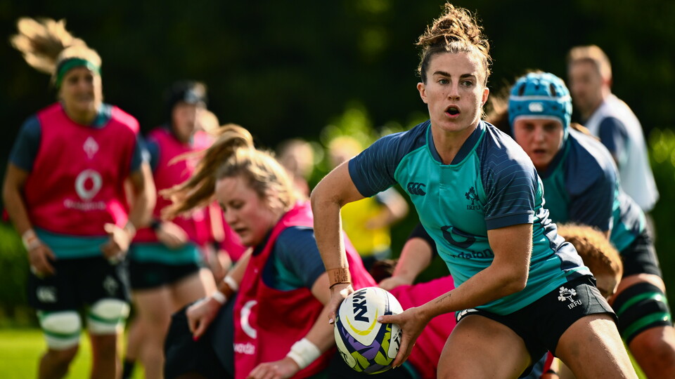 Emily Lane is pictured during an Ireland training session