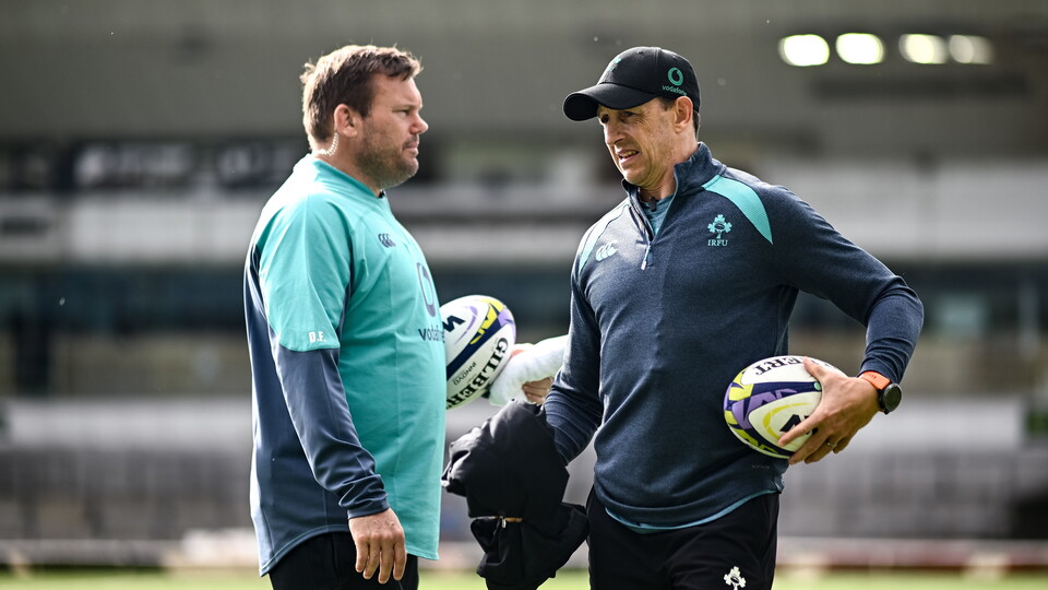 Ireland head coach Scott Bemand with scrum coach Denis Fogarty