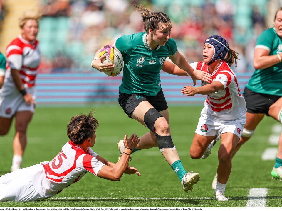 Eve Higgins in action against Japan