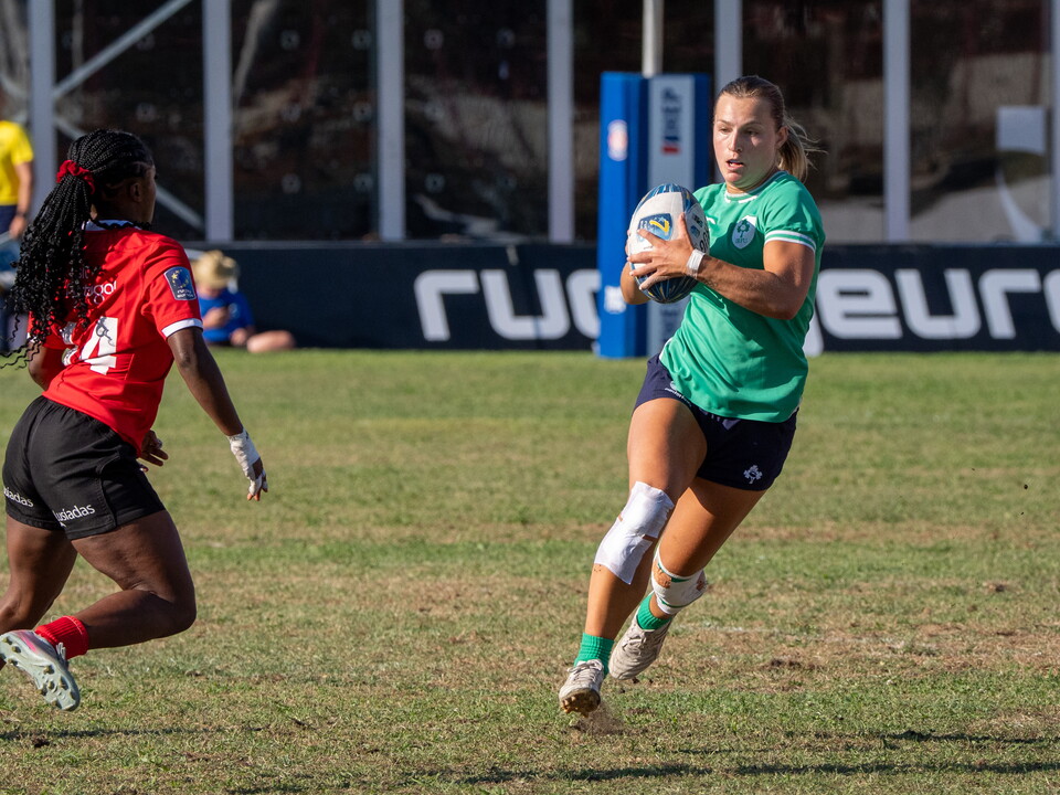 Megan Burns in action against Portugal
