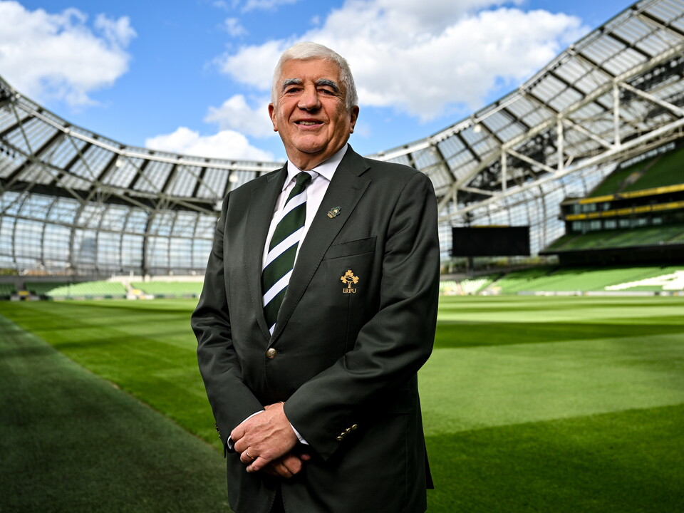 IRFU President 2025/26 Tony O'Beirne in Aviva Stadium
