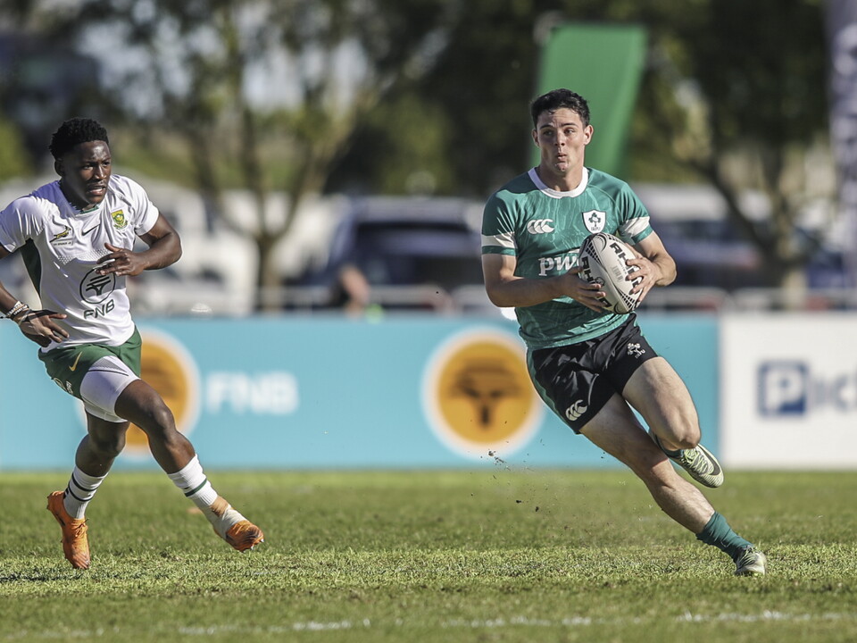 Winger Luke Kelly in action against South Africa U-18s