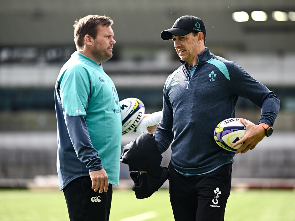 Ireland head coach Scott Bemand with scrum coach Denis Fogarty