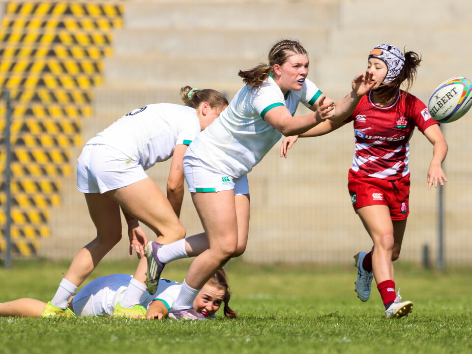 Heidi Lyons gets her pass away against Japan
